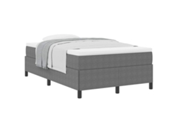 Cama De Casal | Camas Para Quarto | Cama Box Cinzento-claro 120 X 200 Cm Tecido De Veludo Cotele