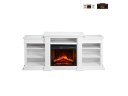 Lareira Elétrica de Chão em Madeira White W179 X D48 X H85 Biden DIVINA FIRE