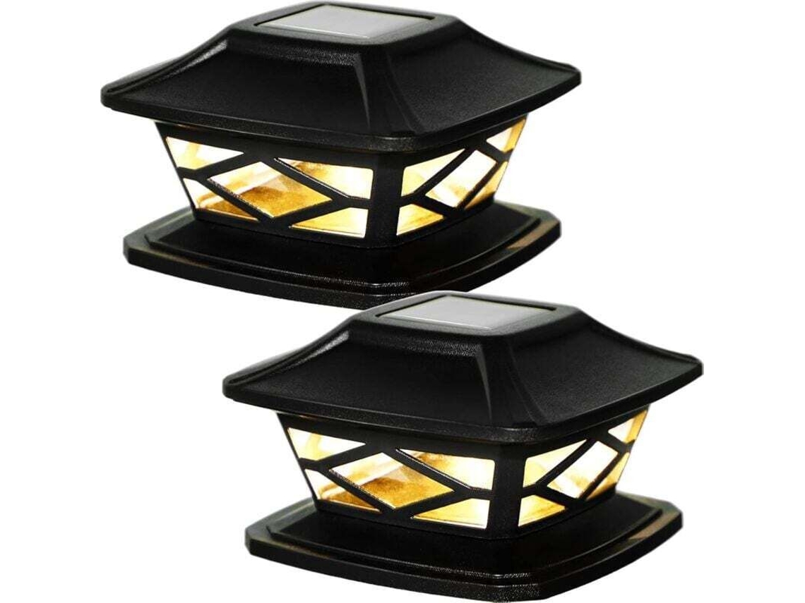 Luminária solar externa, para postes, à prova d'água, LED, decorativa, para cercas Debuns Brilvibera (preta)
