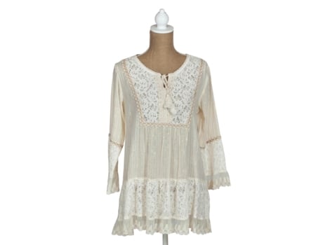 Vestido ISLA BONITA BY SIGRIS 80% Algodão 20% Nylon Mulher (L - Branco)