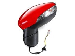 Espelho retrovisor elétrico pintado de vermelho, lado esquerdo do motorista, para Ford Fiesta Mk7 2008-2012