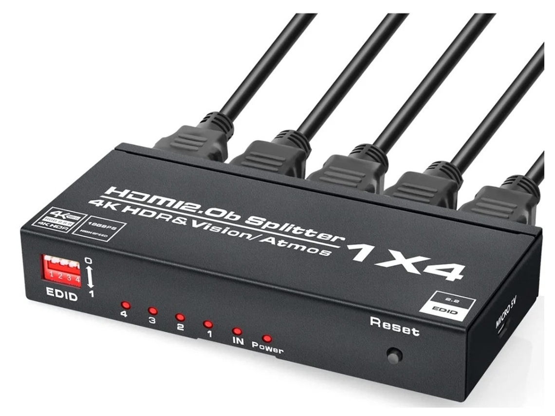 Adaptador divisor Hdmi Yizhood Black 4k 60hz