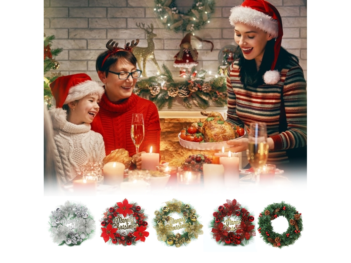 Guirlanda redonda de 300mm com decoração hanging para Natal LAXISCREED