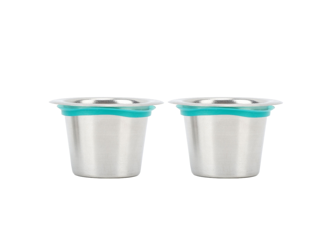 2pcs Copos De Filtro De Café Silicone Aço Inoxidável Cápsulas Recarregáveis Cápsulas De Café Reutilizáveis Para Uso Doméstico
