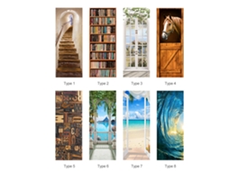 Adesivo De Porta 3d Autoadesivo Decorativo Removível Para Parede