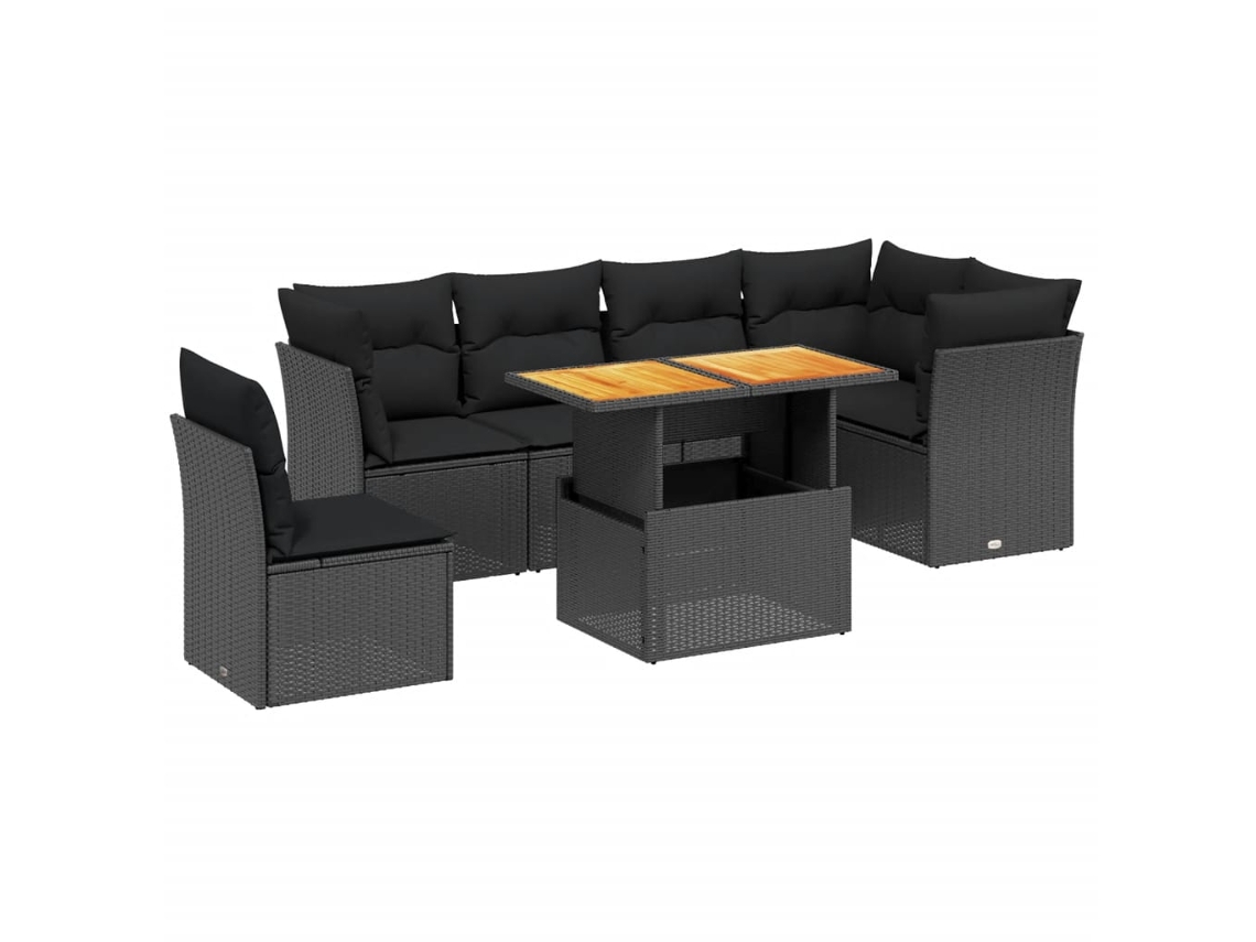 Garden Sofa Set, Garden Sofa Sets Vidaxl Preto Rattan / Vime (n/a)