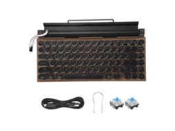 Teclado Mecânico Sem Fio Bluetooth Estilo Máquina de Escrever Retrô TAISHENGDA