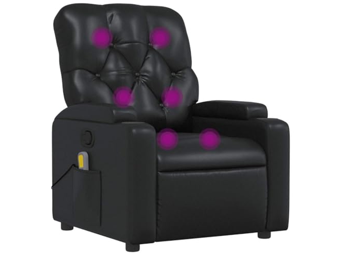 Massage Recliner Chair, Massage Recliner Chairs Vidaxl Preto Couro Artificial