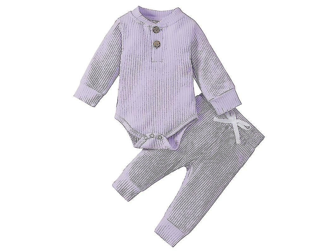 Fasst conjunto Niño 2 Piezas Cuello Redondo Manga Larga Pantalones Cintura Elástica Verano