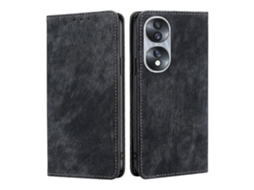 Capa De Couro Magnética Com Escova Antirroubo Rfid Para Honor 70