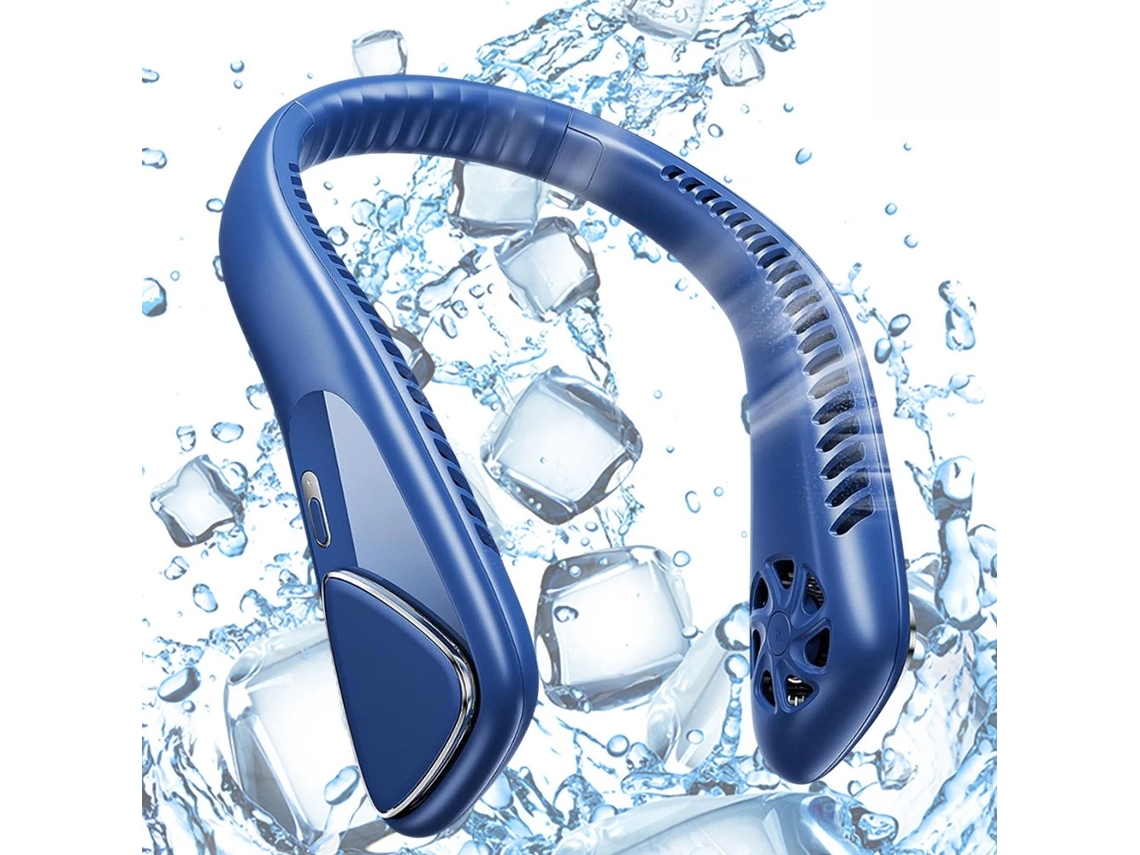 Ventoinha Pescoço 6000mah Fluxo Ar 360º Azul BISBISOUS
