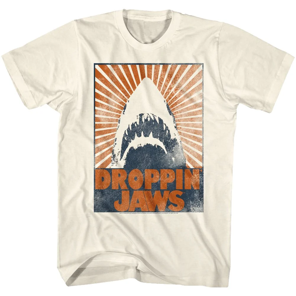 Rockinstone Jaws Movie Show Stopper Solid Natural Adult T-shirt Size:l
