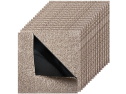 Ladrilhos De Carpete Vevor De 457.2 X 457.2 Mm, Pacote De 10, Autoadesivos, Cor Castanho Claro