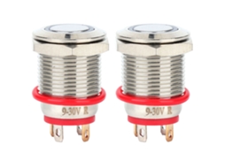 2 peças de interruptores de botão metálico com LED IP65 12mm S/MARCA