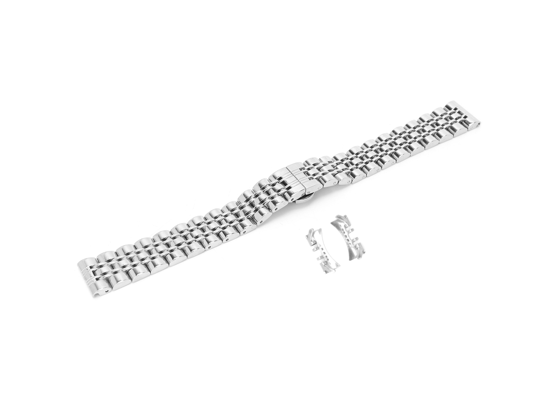 Cinto De Relógio De Aço Inoxidável Com Fivela Borboleta Ajustável 16mm