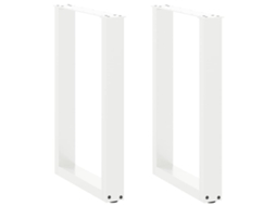 vidaXL Pernas para mesa centro formato U 2unid branco 50x(72-73)cm aço