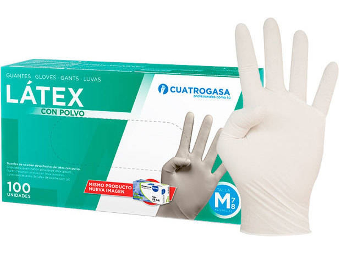 Luvas de Látex Com Pó CUATROGASA (Tam: S)