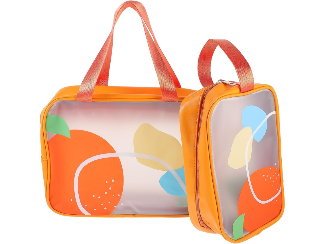 Conjunto De 2 Nécessaires De Viagem, Tamanho Pequeno E Médio, Laranja Verão