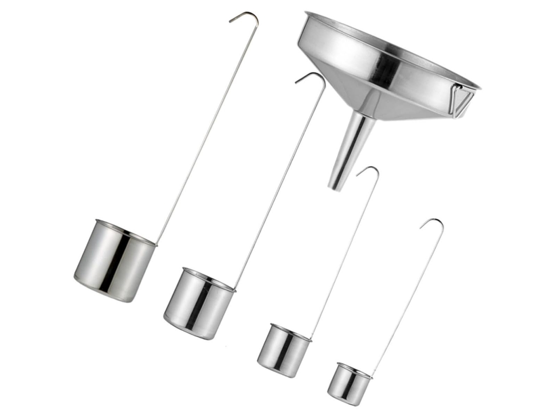 Funil De Metal Com Filtro Aço Inoxidável, 1 Conjunto, Versátil Com Alça Fácil De Usar Para Cozinha E Uso Doméstico