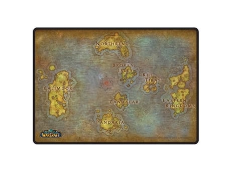Mouse Pad Gamer World Of Warcraft Mapa 3 Mm De Espessura 25 X 35 Cm Compatível Com Laser/óptico