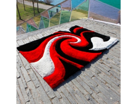 Tapete CARVING (140 x 200 - Poliéster - Vermelho)