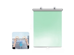 Cortina Retrátil De Proteção Solar Ajustável Com 3 Ventosas 40x125 Cm - Bloqueia Raios Uv E Reduz Calor Interior Proteção Ocular Verde