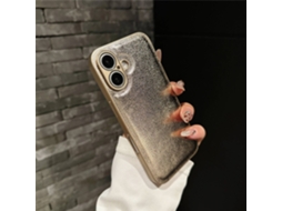 Capa Para Iphone 17 Air Em Couro Dourado Com Design Simples.