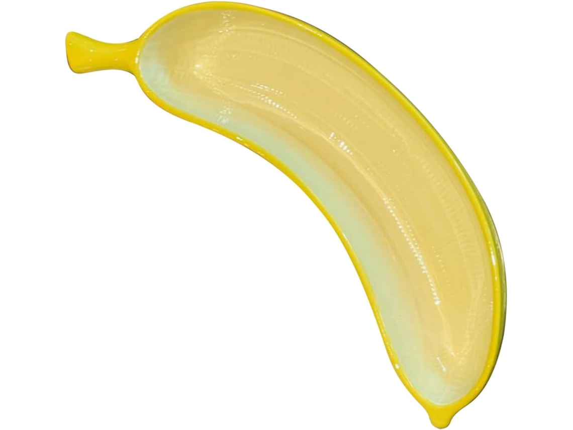 Prato de Cerâmica Criativo em Formato Banana, com Esmalte Antiaderente e Design Exclusivo, Ideal CHABERLU