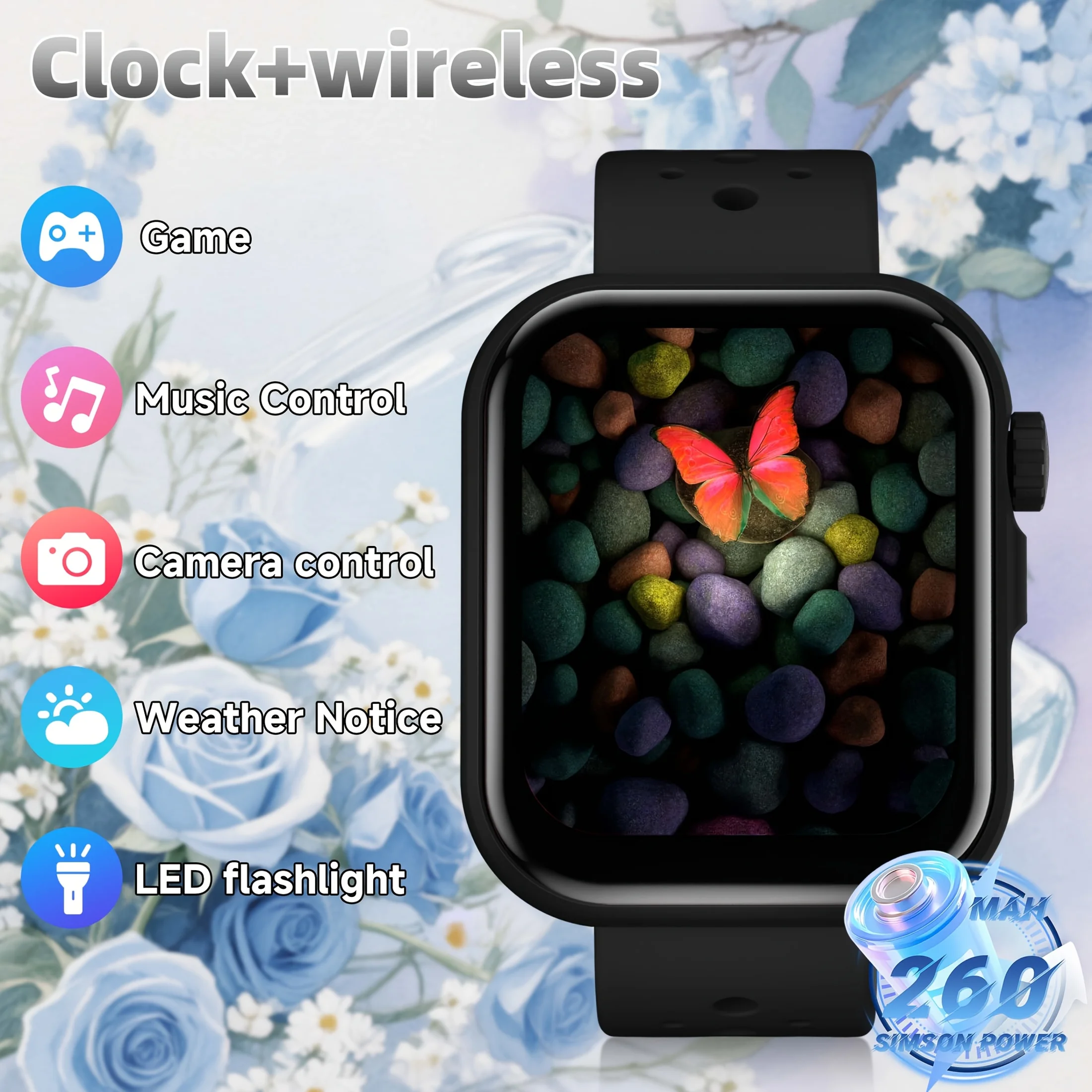 (preto) Novo Smartwatch Multifuncional, Compatível Com Chamadas Sem Fio