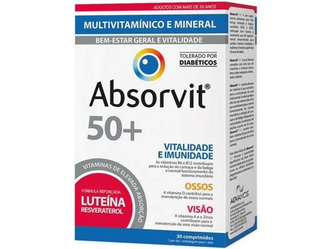 Suplemento Alimentar ABSORVIT 50+ (30 Comprimidos)