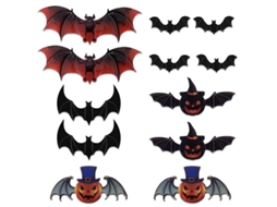 Calcomanías De Murciélagos 3d Para Halloween Impermeables, Decoración De Pared Puerta Ventana Fiesta Temática