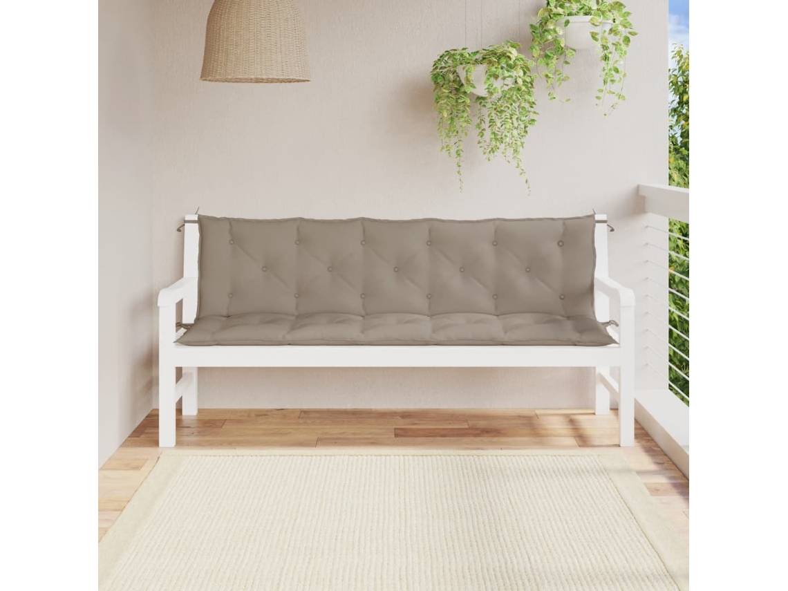 Vidaxl Almofadões Banco Jardim 2 Pcs Tecido Oxford Cinza-acastanhado