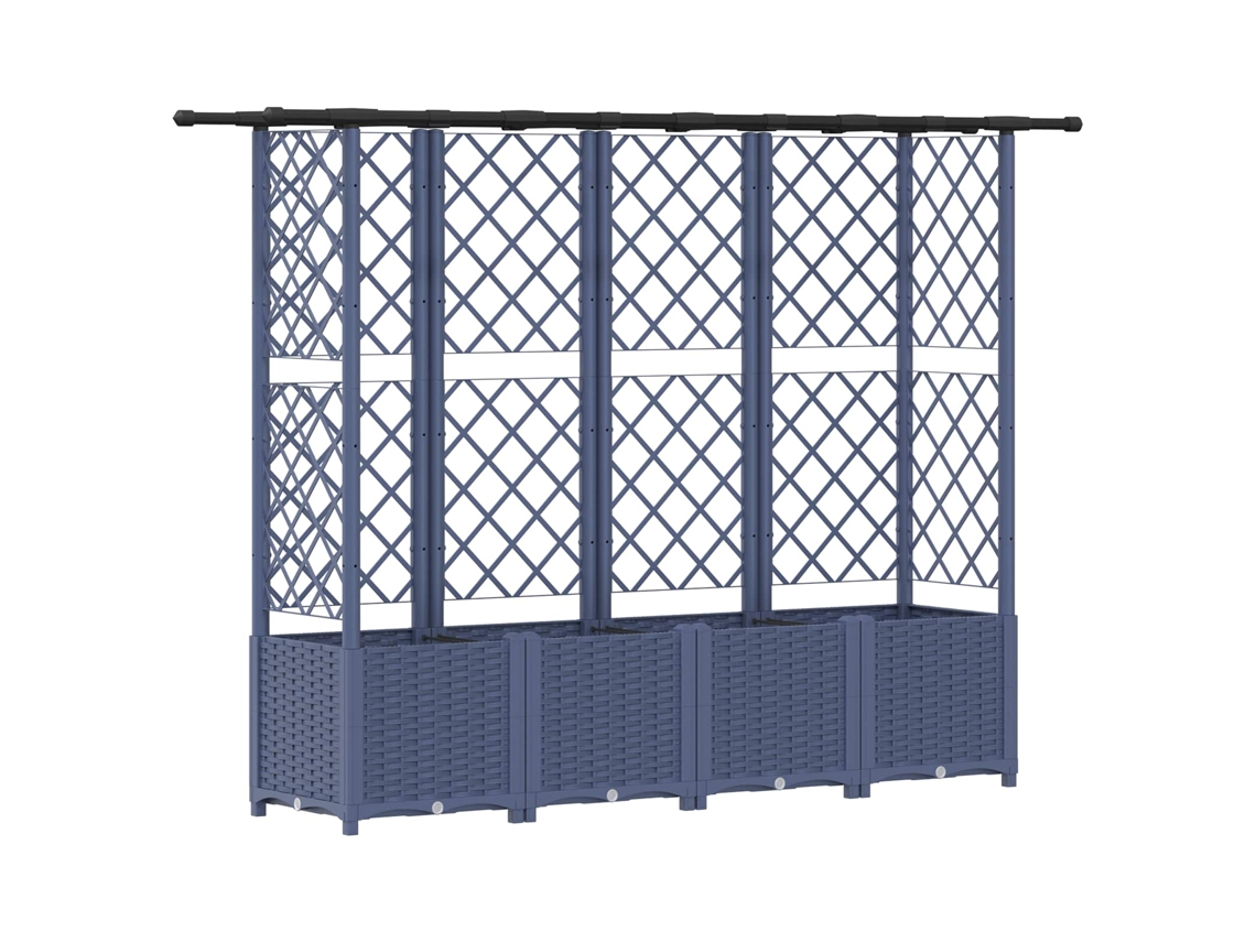Vidaxl Cama Elevada Com Treliça E Telhado Cinzento 202 X 40 X 138 Cm