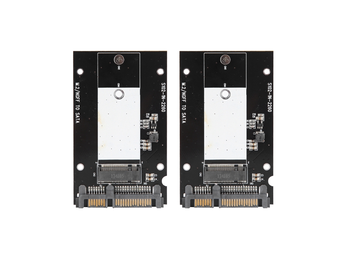2 Peças Adaptador De Cartão M.2 Ngff Para Ssd Sata Iii 2.5" (2242/2260)