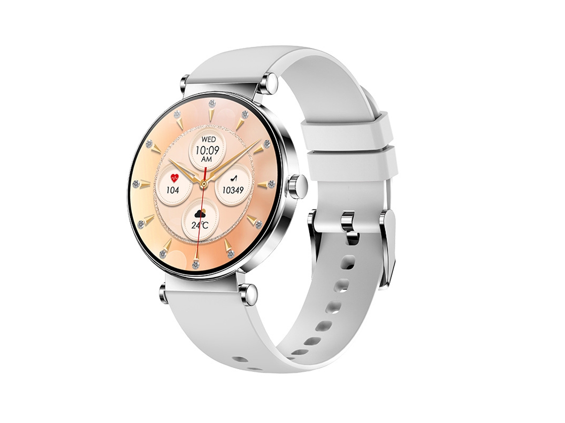 Smartwatches Yizhood Y16 Feminino (ecrã Amoled - Monitoramento De Saúde - Múltiplos Desportos - Função De Chamadas - Prata)