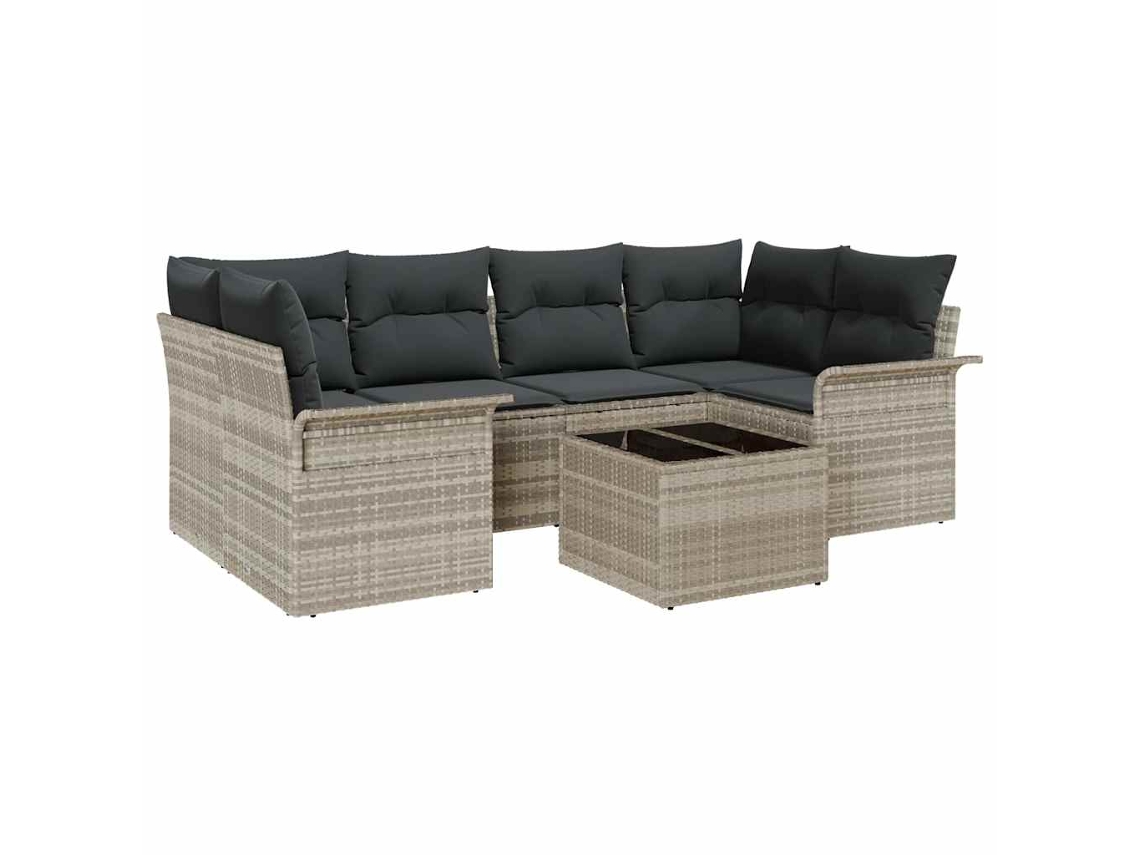 Maison Exclusive - Conjunto De Sofá De Jardim 7 Pcs Cinza Claro E Cinza Escuro
