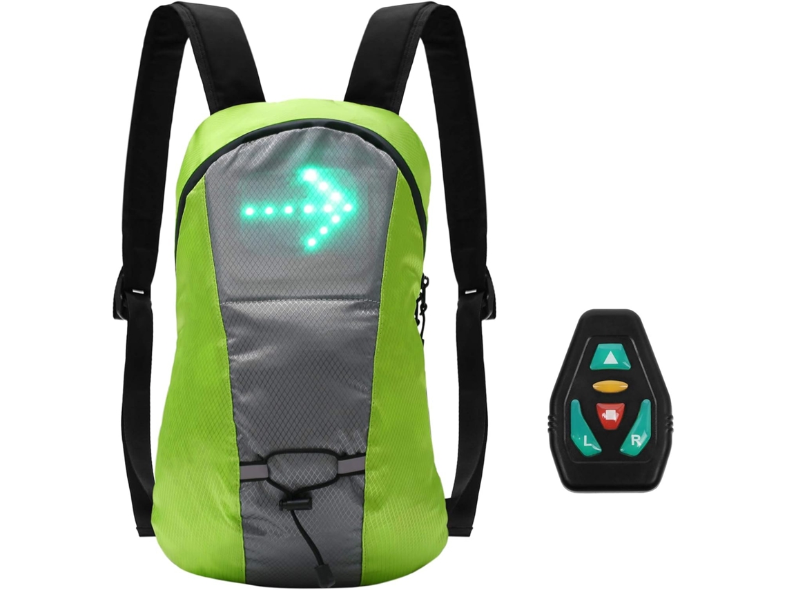 Mochila Leve Reflexiva Com Luz Led Sem Fio Recarregável Por Usb E Direção Para Ciclismo, Corrida, Caminhada E Corrida Zeuxo