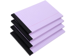 Conjunto de 4 Blocos Notas Stobaza, Tamanho Ofício, Pautados, Portáteis, Papel Roxo, Design Delicado com Págin