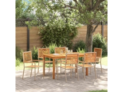 Vidaxl Conjunto De Jantar Para Jardim 7 Pcs Bege