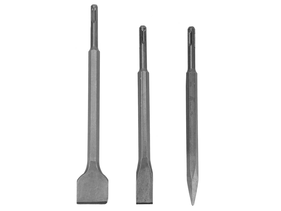 3pcs Conjunto De Pontas De Martelo E Cincel Para Demolição Elétrica Martelo Betão Quebra-concreto Aço Carbono Temperado