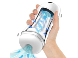 Masturbador Automático de Vibração Masculina Máquina de Chupar Boquetes Copo de Masturbação Branco