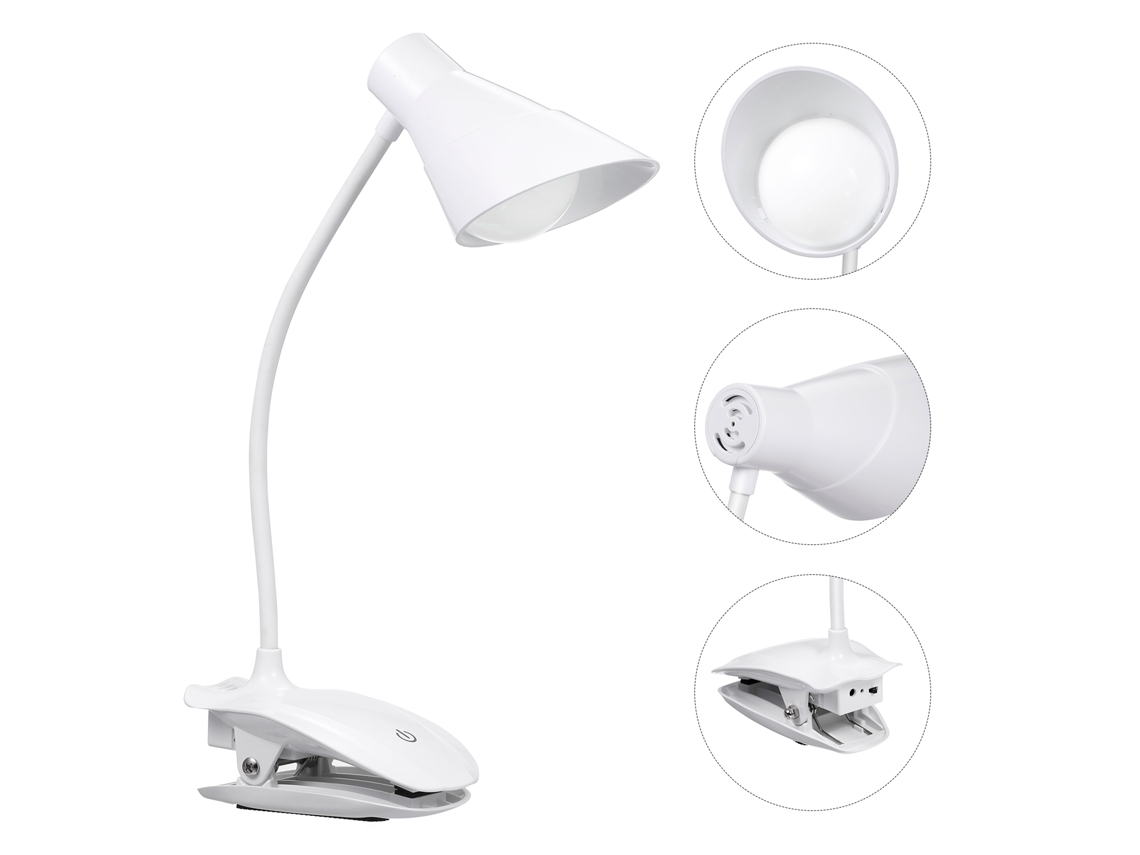Lâmpada de Mesa Clip On Led com 3 Níveis de Brilho 360° | S/MARCA