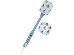 Escova De Banho Azul Cabo Longo Homoyoyo Para Limpeza Completa Do Corpo, Não Irritante, Com Esponja E Pano De Fibra Para