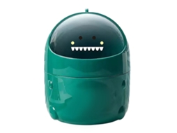 Baok-lixeira De Plástico Pequena E Cute Para Mesa Com Tampa S Verde