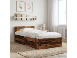 Vidaxl Estrutura Da Cama 2 Unid. Madeira Antiga Derivados De Madeira