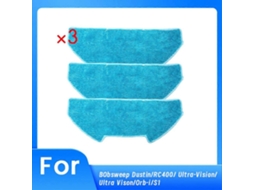 3 Pcs Replacement Mop Pads For Bobsweep Dustin/rc400/ Ultra-vision/ultra Vison/-i/s1 Vacuum Mop Clo