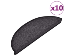 Conjunto de 10 Tapetes de Escada Antracite Semicircular MAISON EXCLUSIVE (56x17x3 cm)