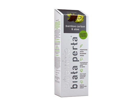 Natural Bamboo Charcoal Aloe Vera Toothpaste 75ml | Enhanced Whitening Fresh Breath Formula Biala Perla