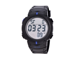 Reloj Digital Deportivo Led Con Luz De Fondo De Pulsera Redonda Electrónica (caja Negra Azul)