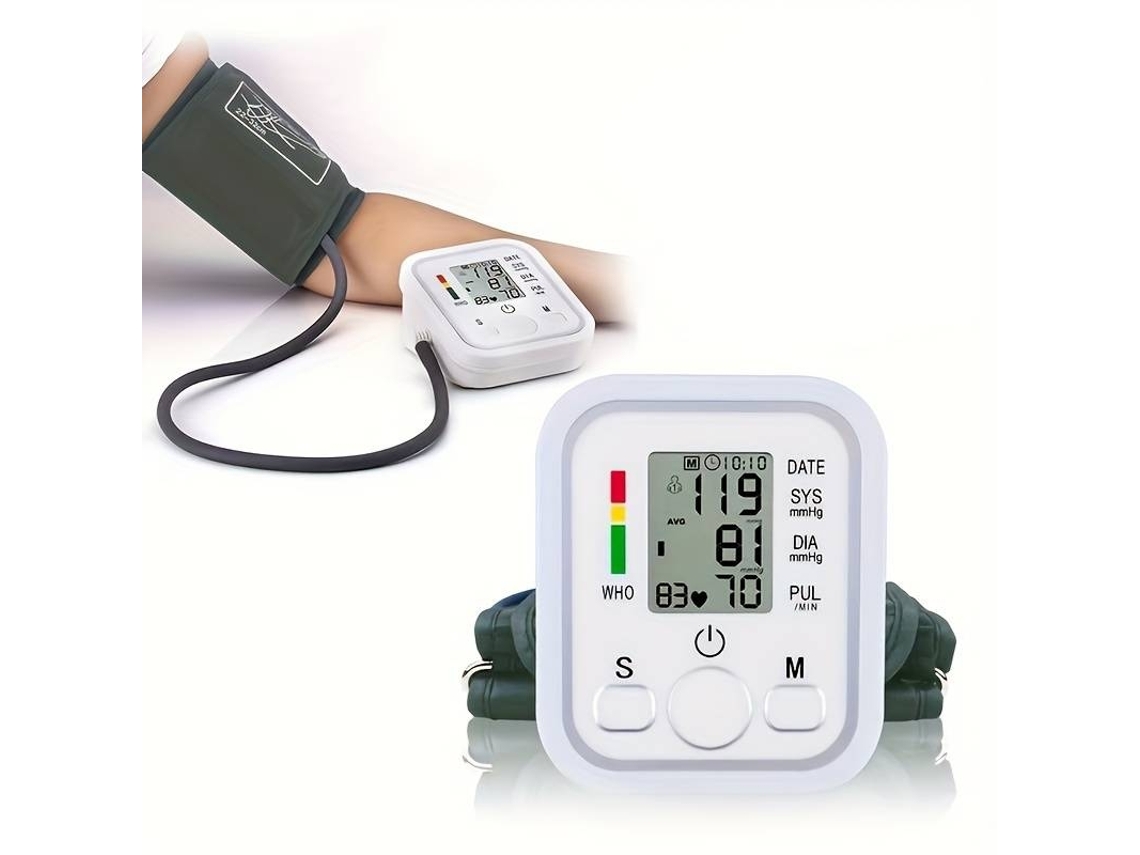 Monitor de pressão arterial de braço Slowmoose com memória, branco